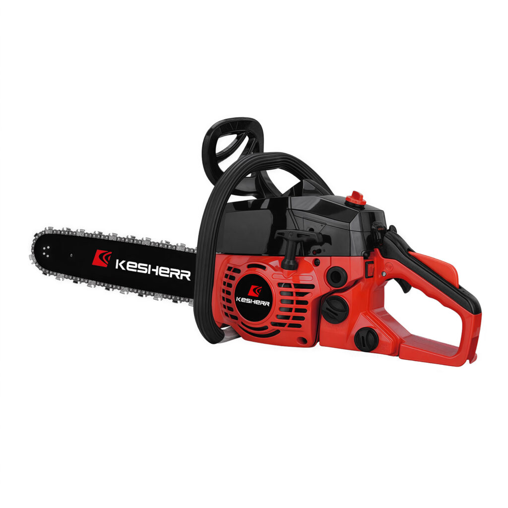 37.2cc 2-Stroke Gas Chainsaw – 1.2KW, Lightweight 5.0kg Body, Ribbed Leather Grip, Easy Start & Durable