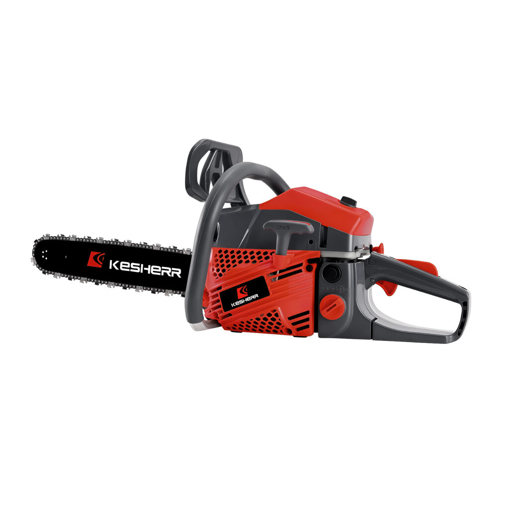 52cc Professional Gas Chainsaw – 2.2kW Power, Fast-Stop Chain Brake & Safety Switch, Auto Oil Supply System