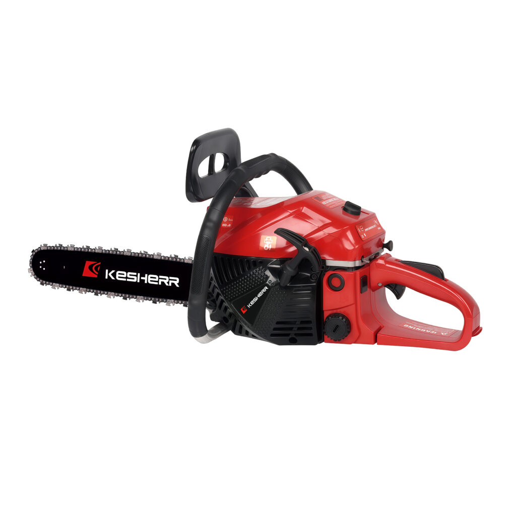 52cc Professional Gas Chainsaw – 2.2kW, Durable Aluminium Starter Motor, Low-Kickback Chain & Fast-Stop Brake