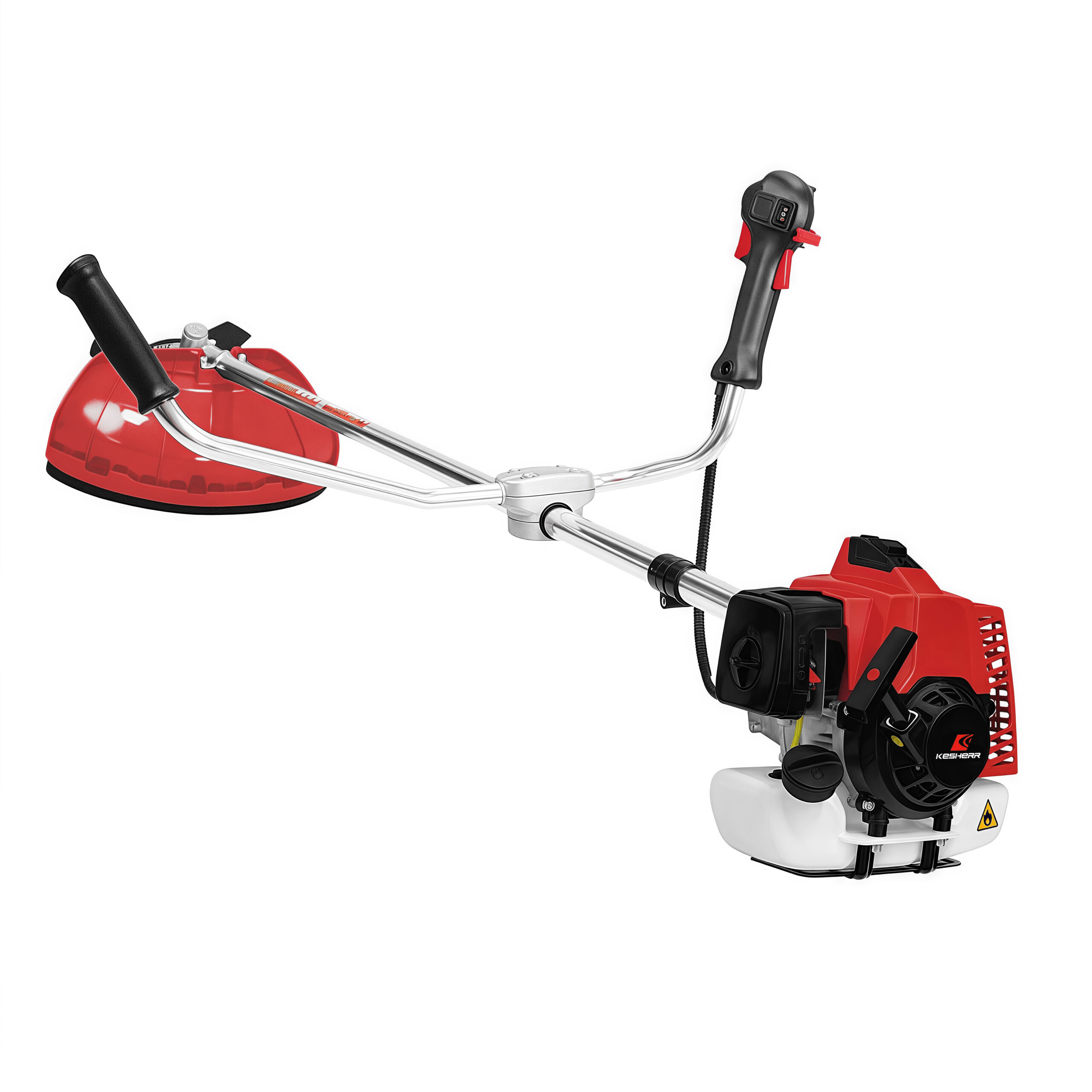 63cc Professional Gas Brush Cutter - 2.0kW Power, Includes 3-Tooth Blade & Grass Head, with Shoulder Strap