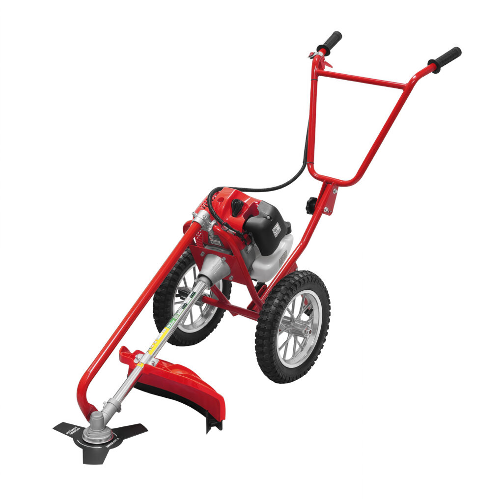 51.7cc 2-Stroke Gas Hand Push Lawn Mower – 1.45kW, Heavy-Duty Frame, for Clearing Grass & Brush on Uneven Land